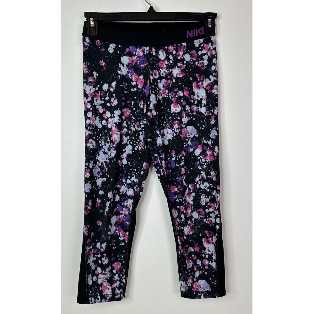 Nike Pro Leggings Women's Large Dri-Fit Capri Pants Athletic Training Black